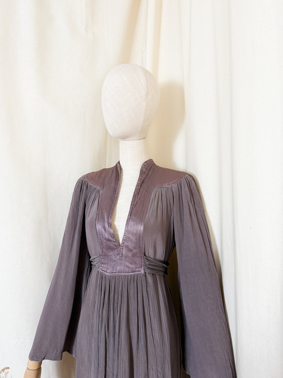 Precious Holy Grail Rare Ossie Clark for Radley Mauve Satin Midi Dress