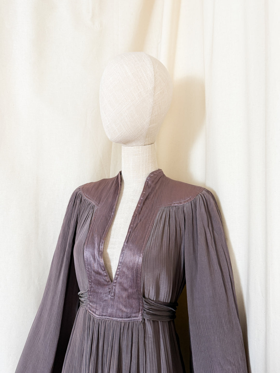 Precious Holy Grail Rare Ossie Clark for Radley Mauve Satin Midi Dress