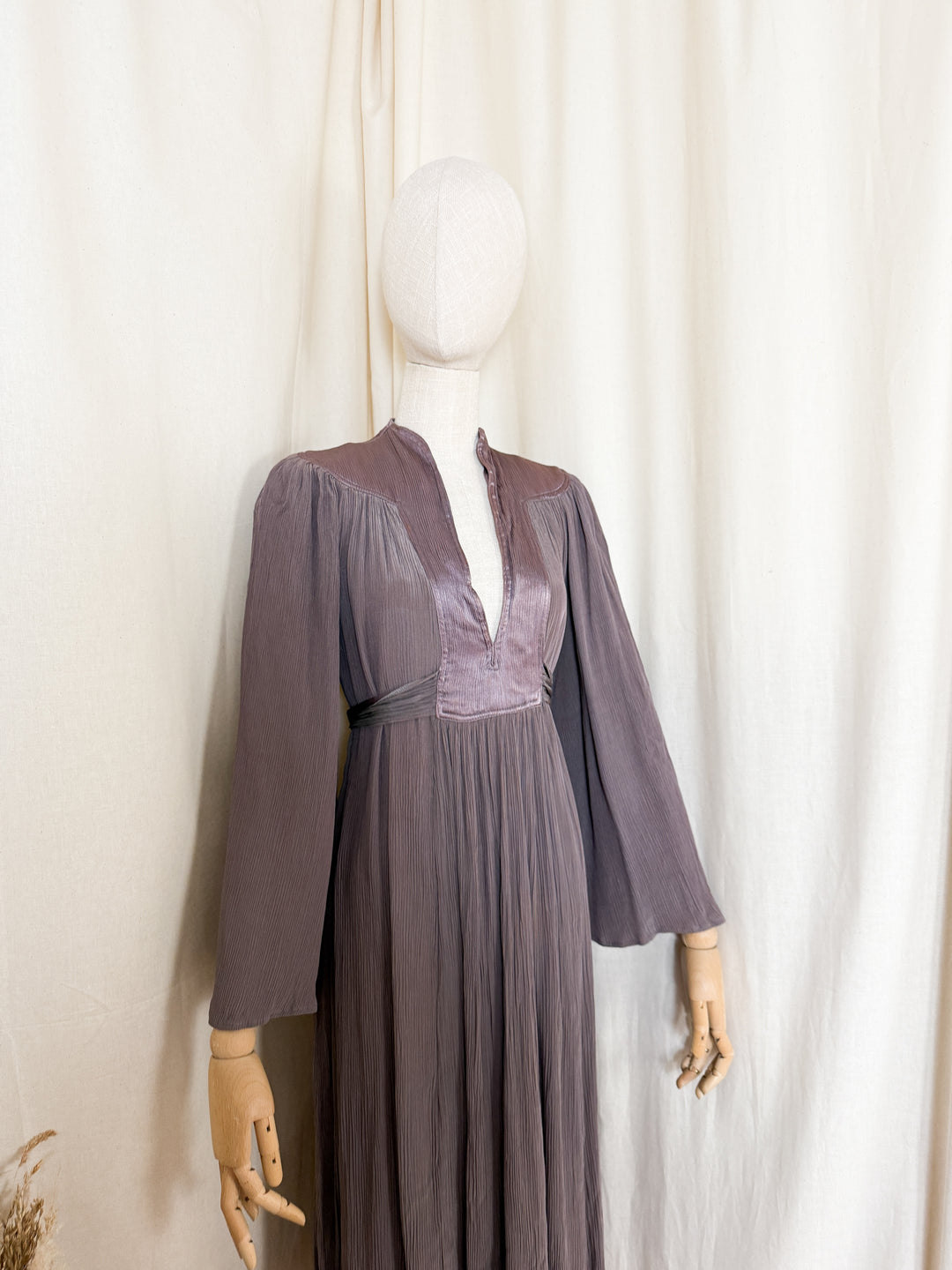 Precious Holy Grail Rare Ossie Clark for Radley Mauve Satin Midi Dress