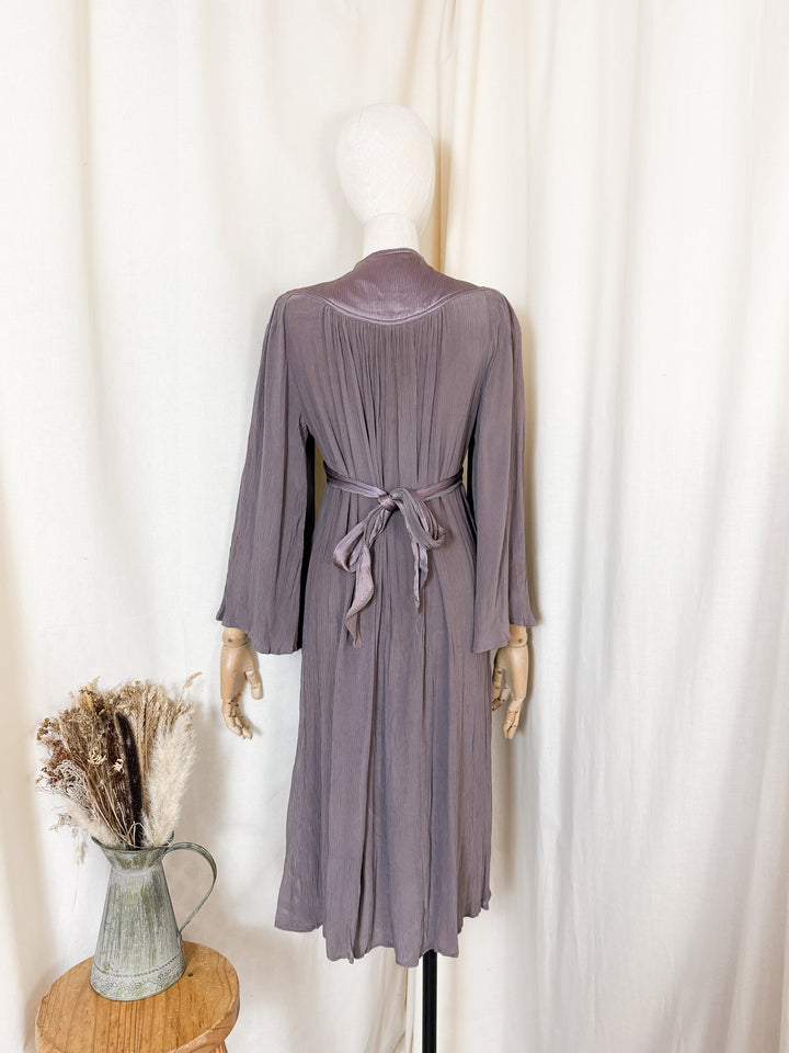 Precious Holy Grail Rare Ossie Clark for Radley Mauve Satin Midi Dress