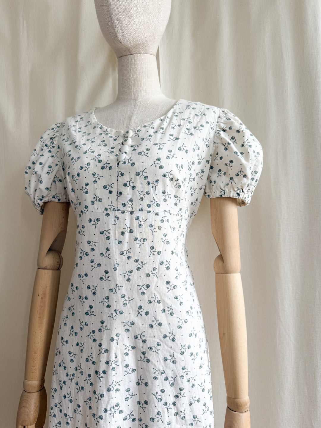 Beautiful 70s Laura Ashley Fabric Handmade Cotton Maxi Dress