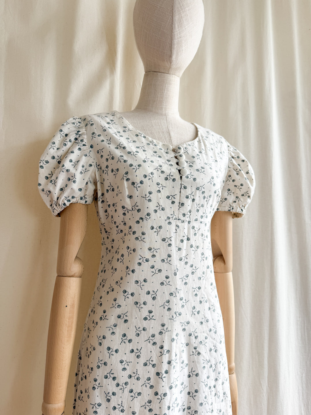 Beautiful 70s Laura Ashley Fabric Handmade Cotton Maxi Dress