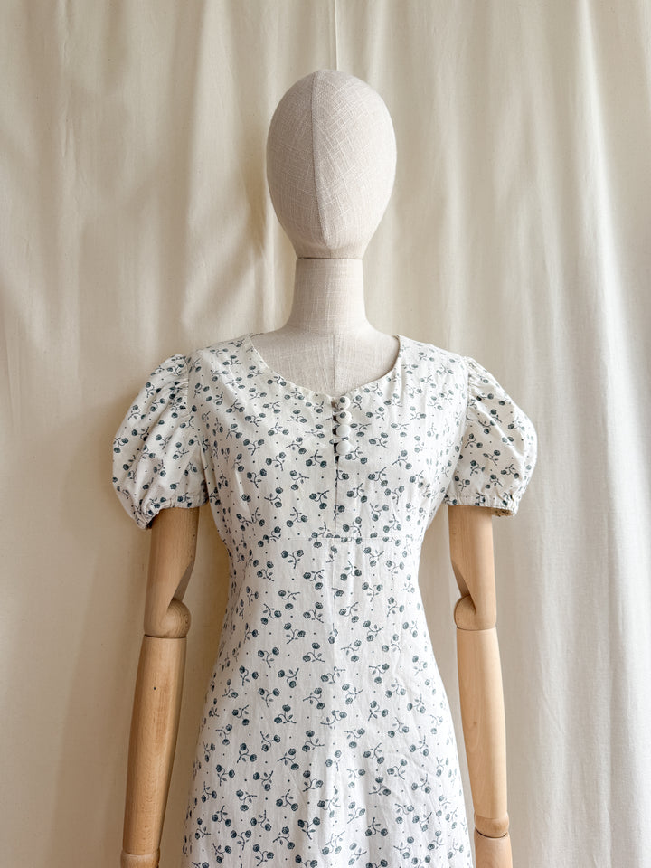 Beautiful 70s Laura Ashley Fabric Handmade Cotton Maxi Dress