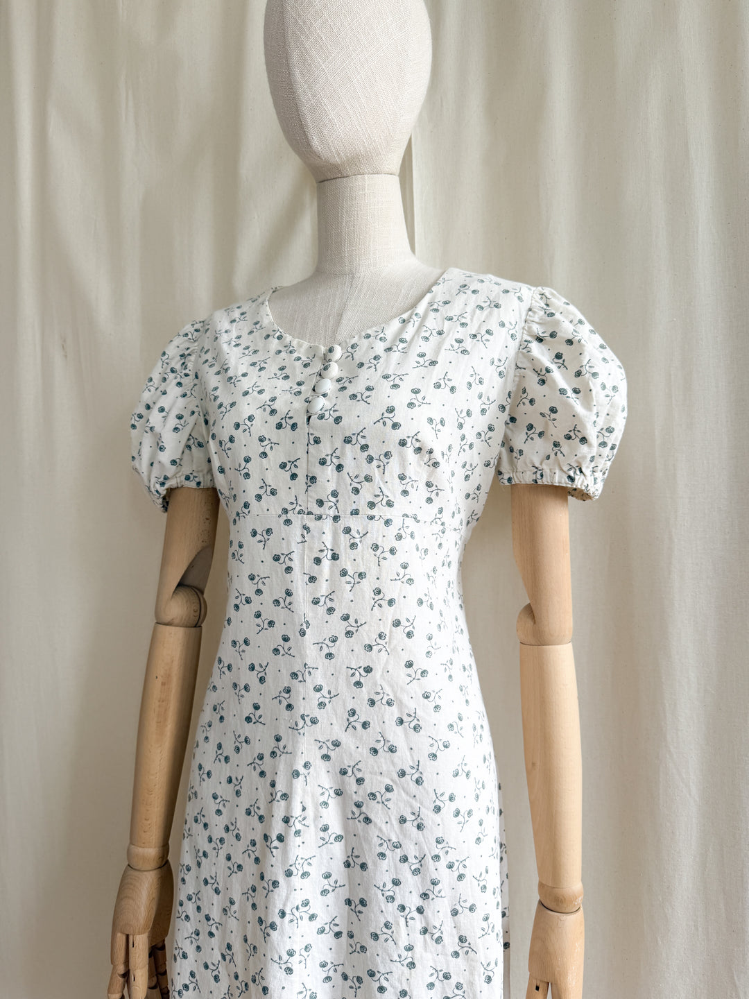 Beautiful 70s Laura Ashley Fabric Handmade Cotton Maxi Dress