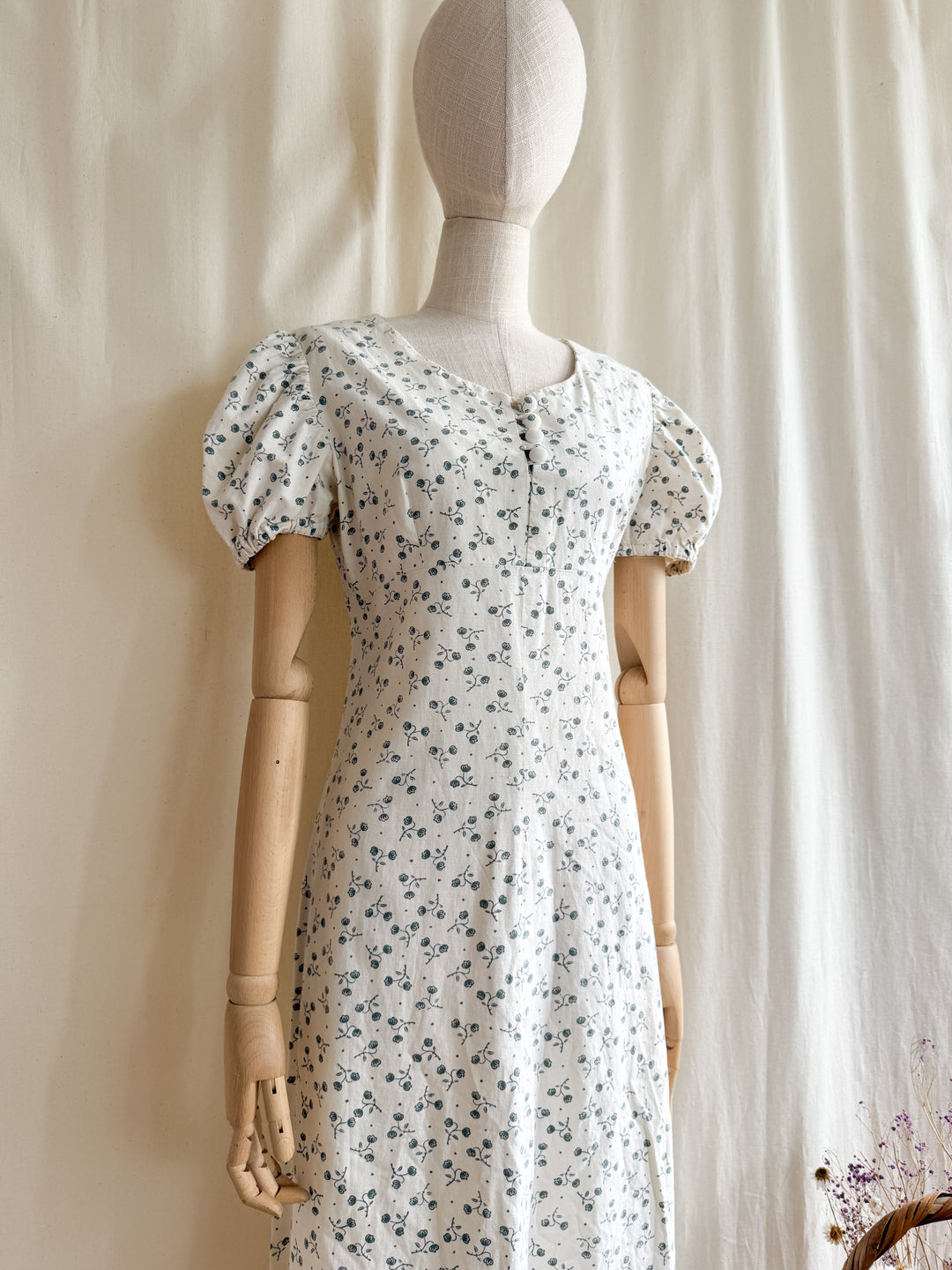 Beautiful 70s Laura Ashley Fabric Handmade Cotton Maxi Dress