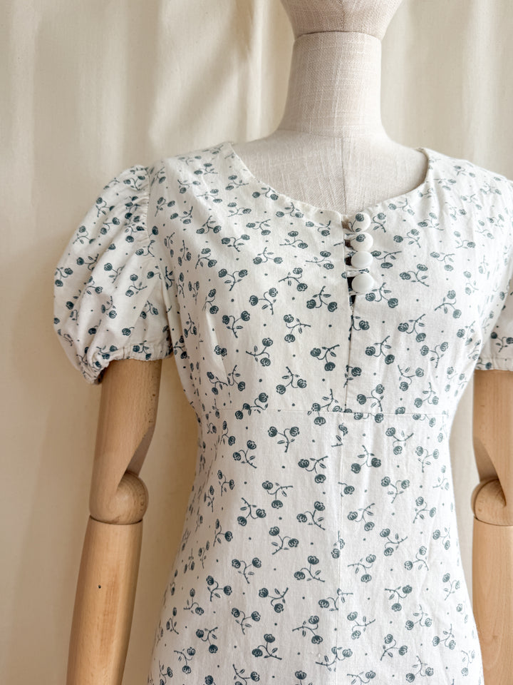 Beautiful 70s Laura Ashley Fabric Handmade Cotton Maxi Dress