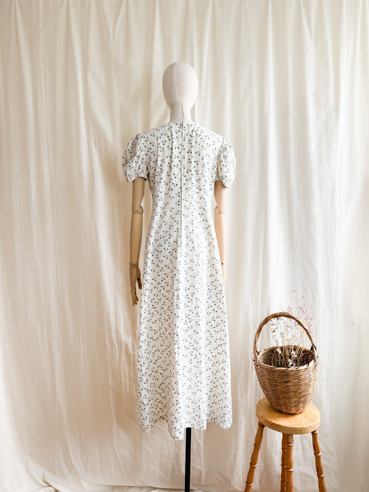 Beautiful 70s Laura Ashley Fabric Handmade Cotton Maxi Dress