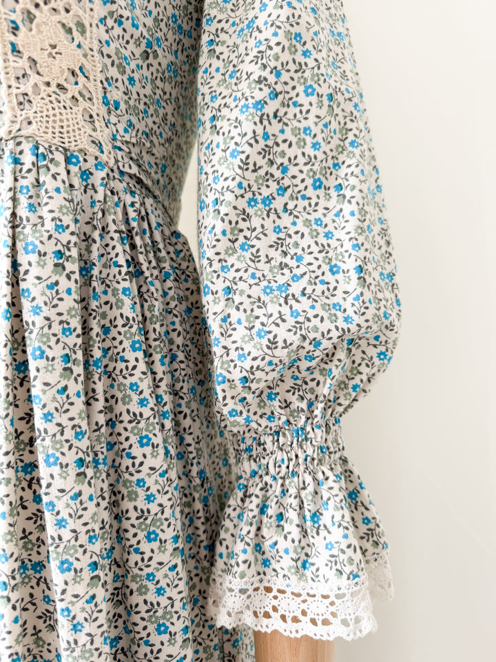 Precious Holy Grail Rare 1970s Laura Ashley Made in Wales Cotton Maxi Dress