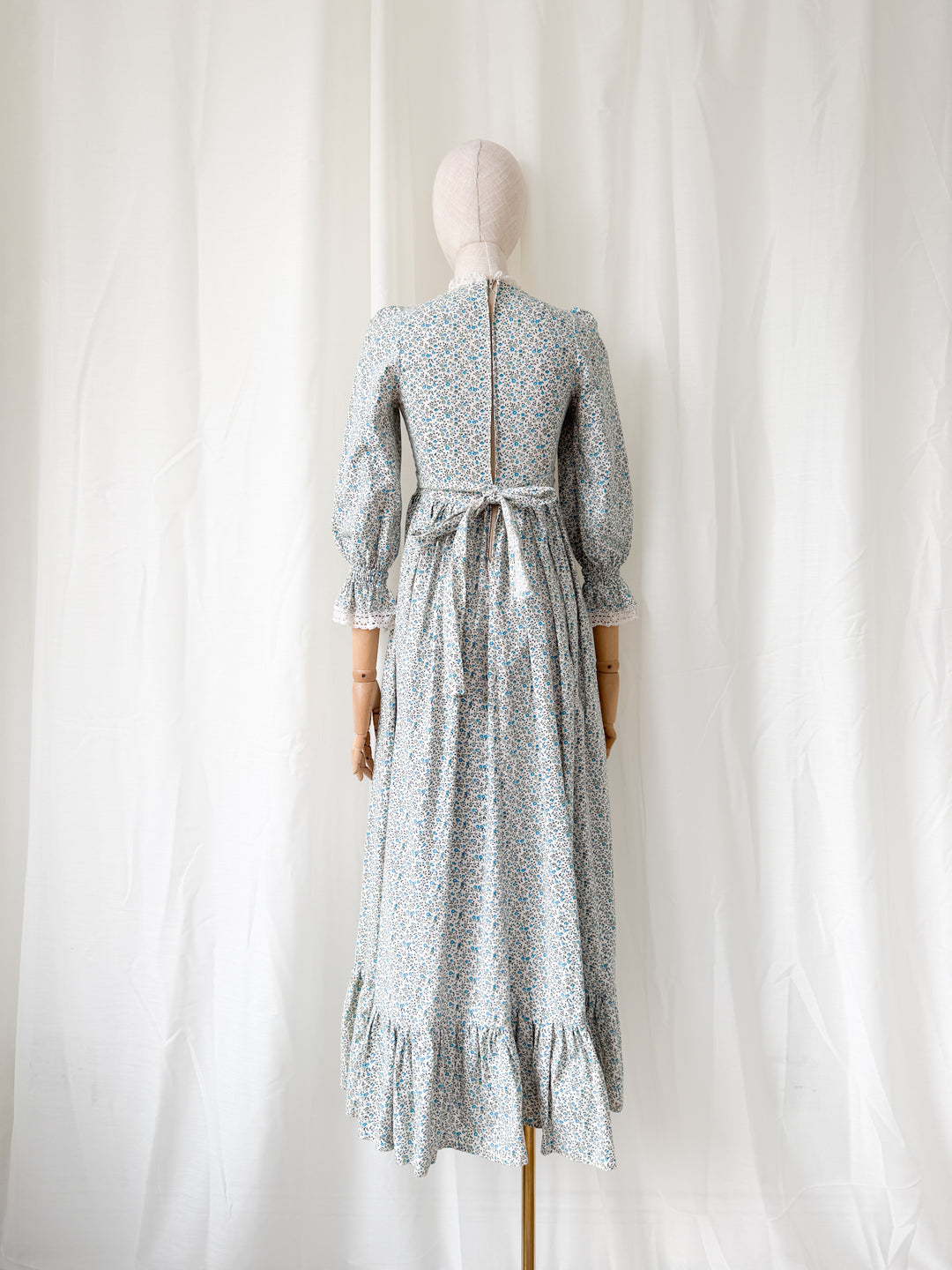 Precious Holy Grail Rare 1970s Laura Ashley Made in Wales Cotton Maxi Dress