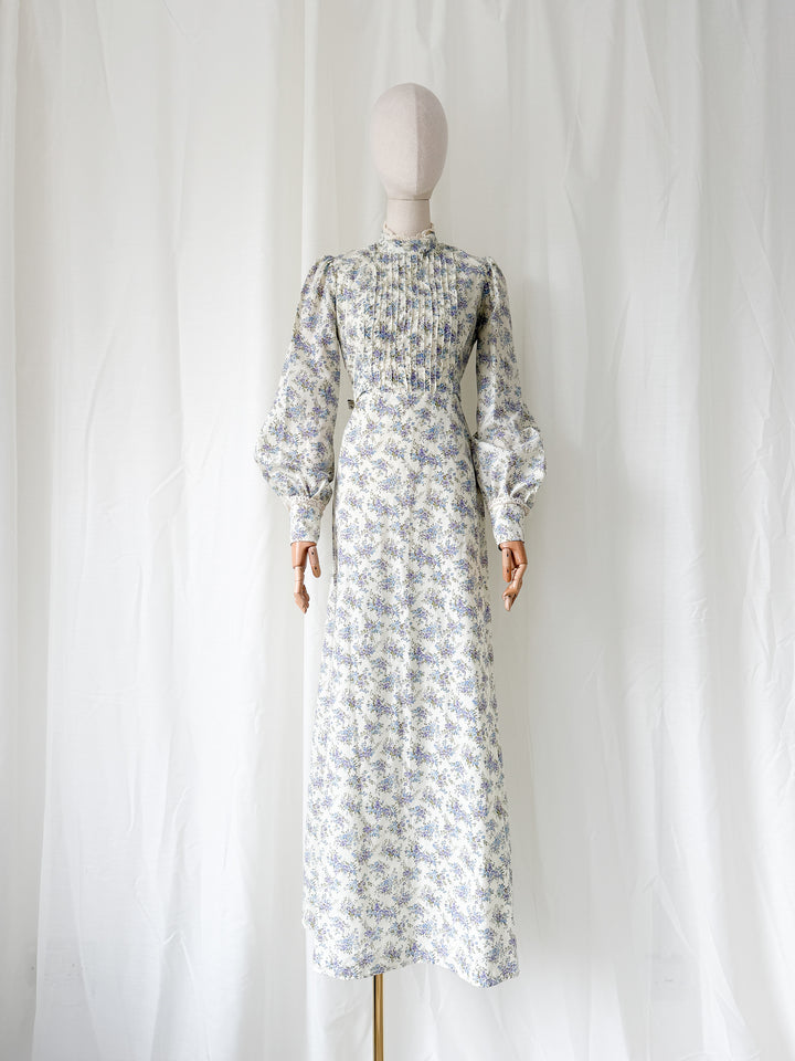 Divine Rare 1970s Zanie Floral Cotton Maxi Dress