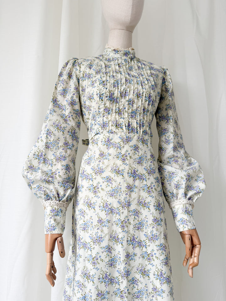 Divine Rare 1970s Zanie Floral Cotton Maxi Dress