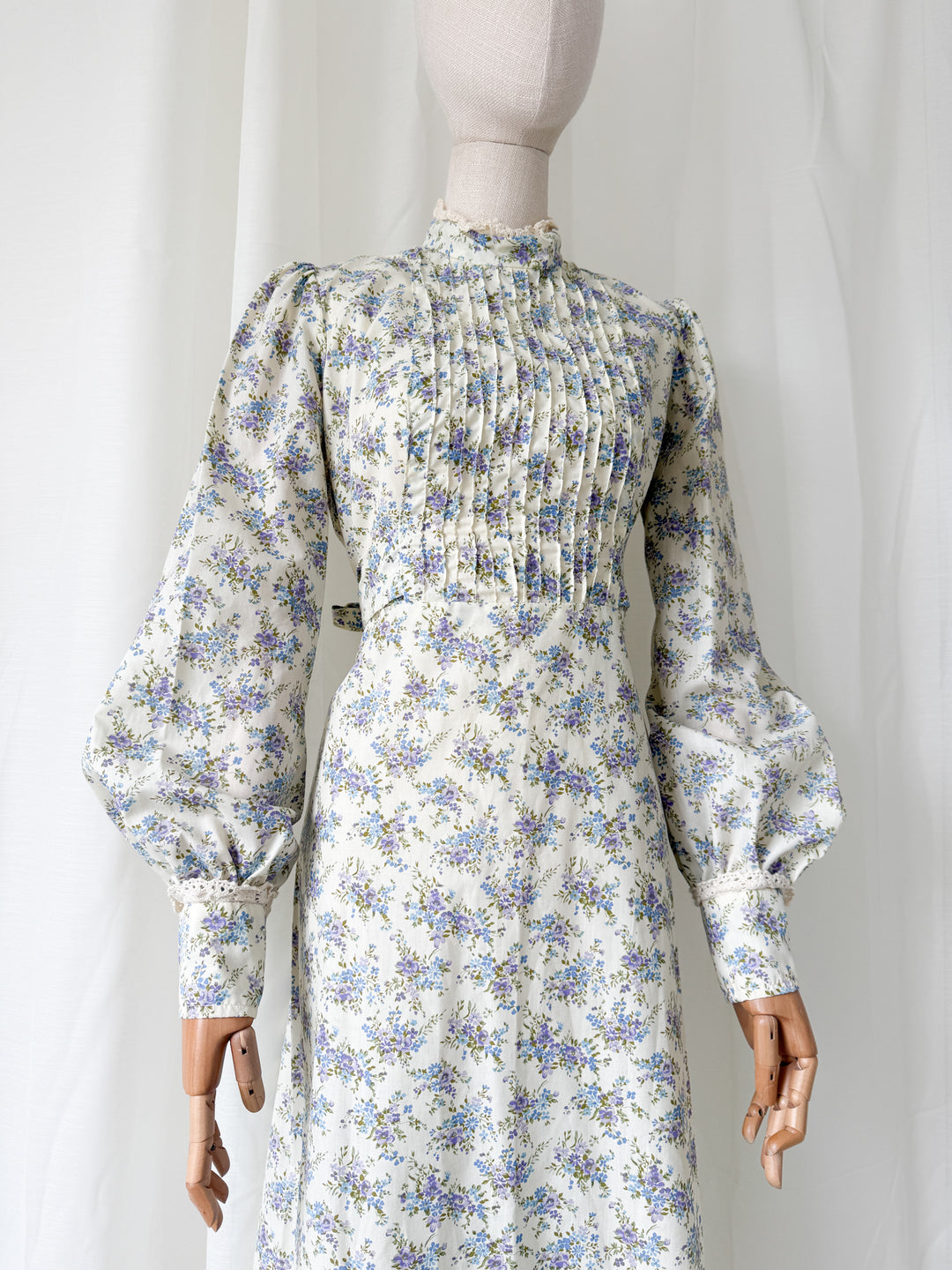 Divine Rare 1970s Zanie Floral Cotton Maxi Dress
