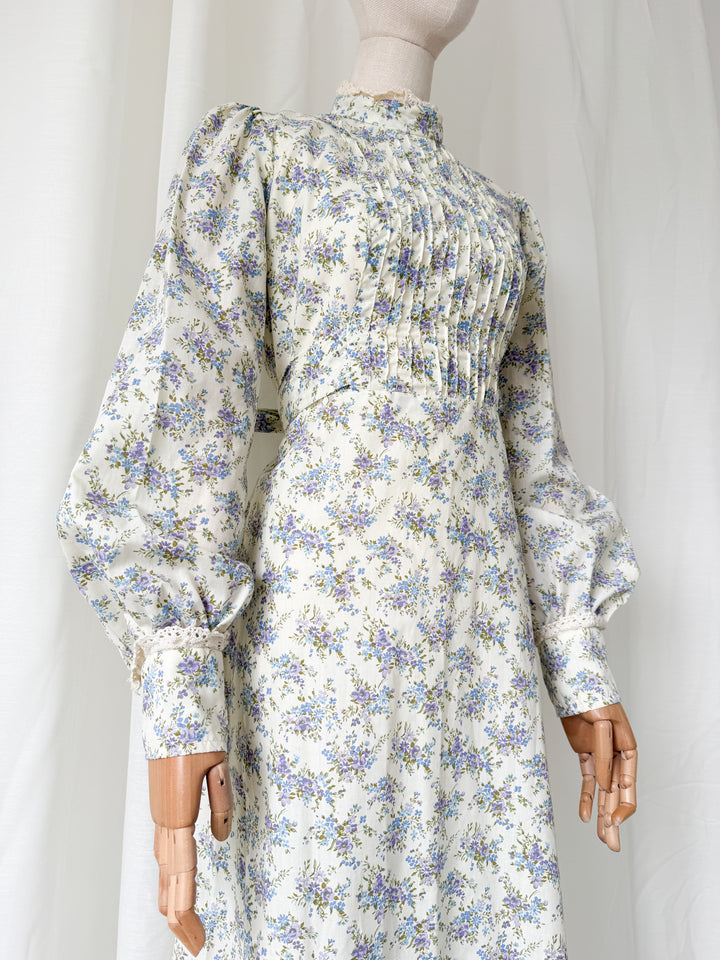 Divine Rare 1970s Zanie Floral Cotton Maxi Dress