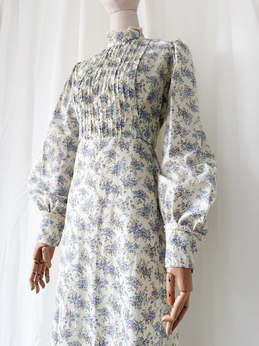Divine Rare 1970s Zanie Floral Cotton Maxi Dress