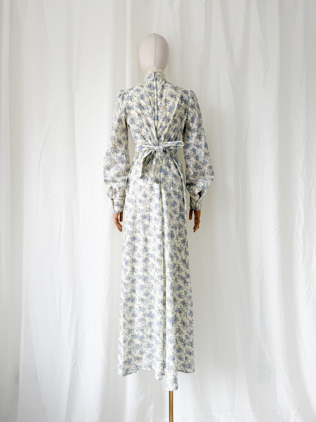 Divine Rare 1970s Zanie Floral Cotton Maxi Dress
