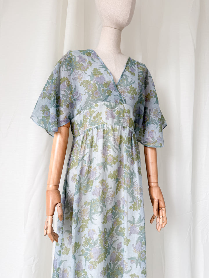 Breathtaking Rare 1970s Samuel Sherman Bohemian Cotton Maxi Dress