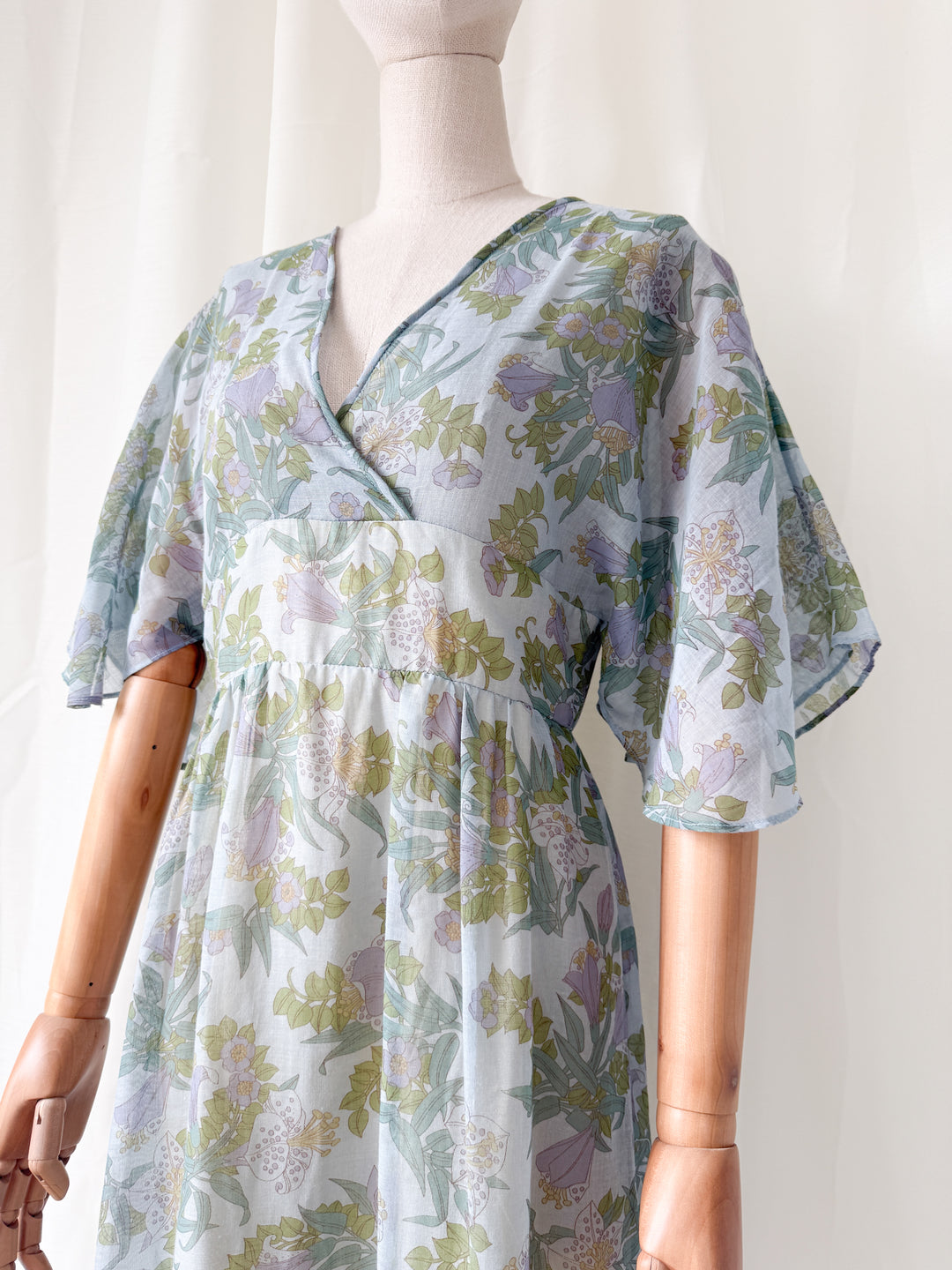 Breathtaking Rare 1970s Samuel Sherman Bohemian Cotton Maxi Dress