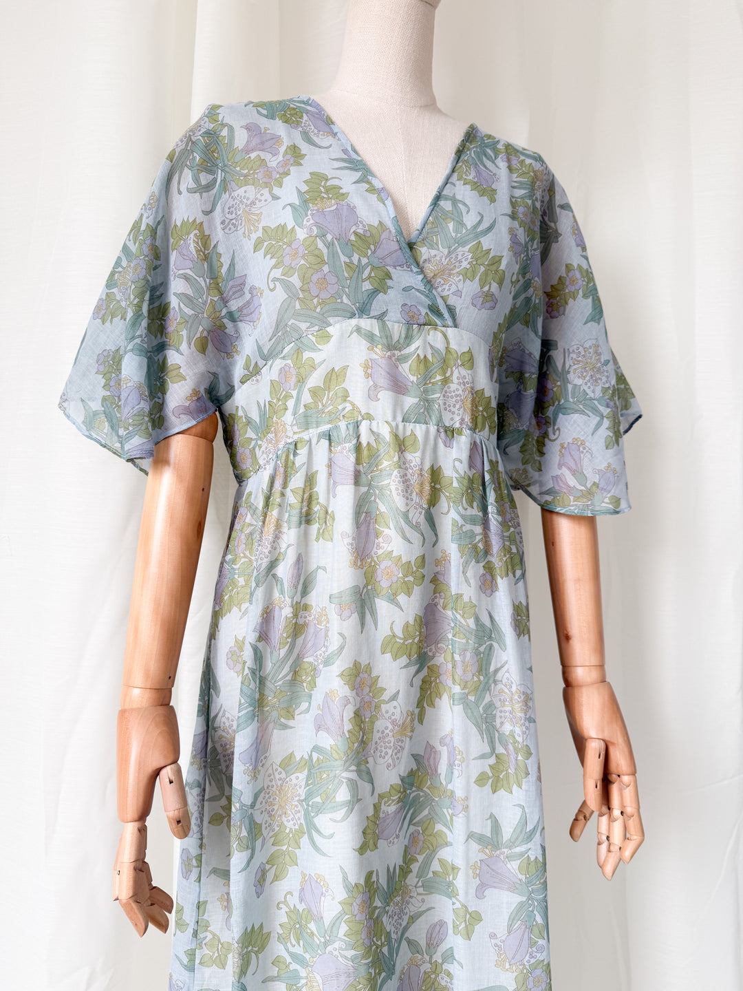 Breathtaking Rare 1970s Samuel Sherman Bohemian Cotton Maxi Dress