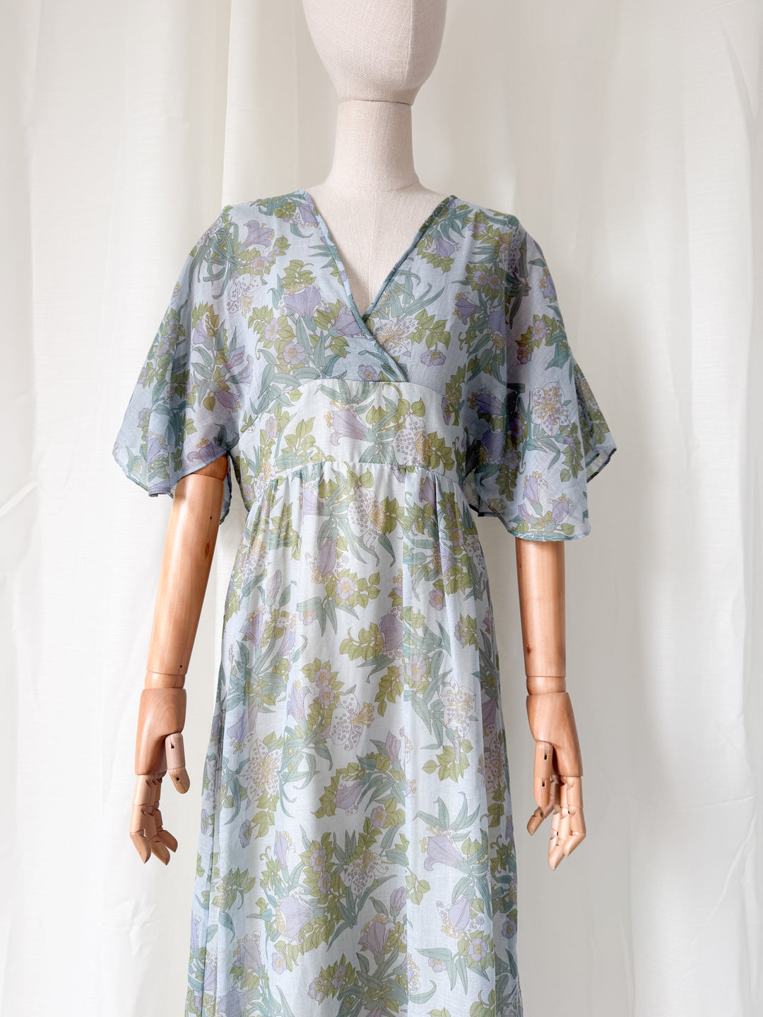 Breathtaking Rare 1970s Samuel Sherman Bohemian Cotton Maxi Dress