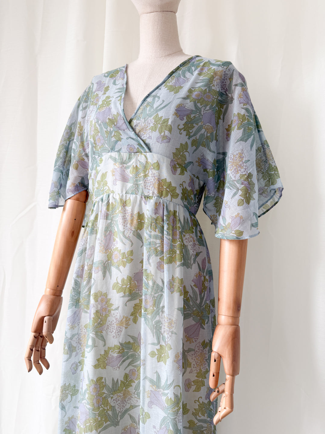 Breathtaking Rare 1970s Samuel Sherman Bohemian Cotton Maxi Dress