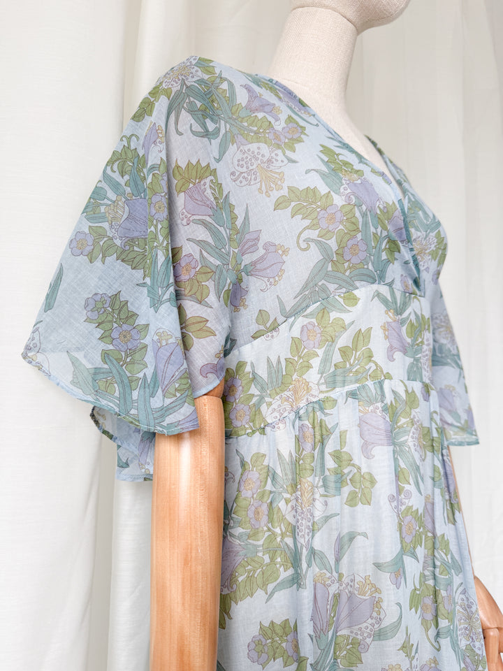 Breathtaking Rare 1970s Samuel Sherman Bohemian Cotton Maxi Dress