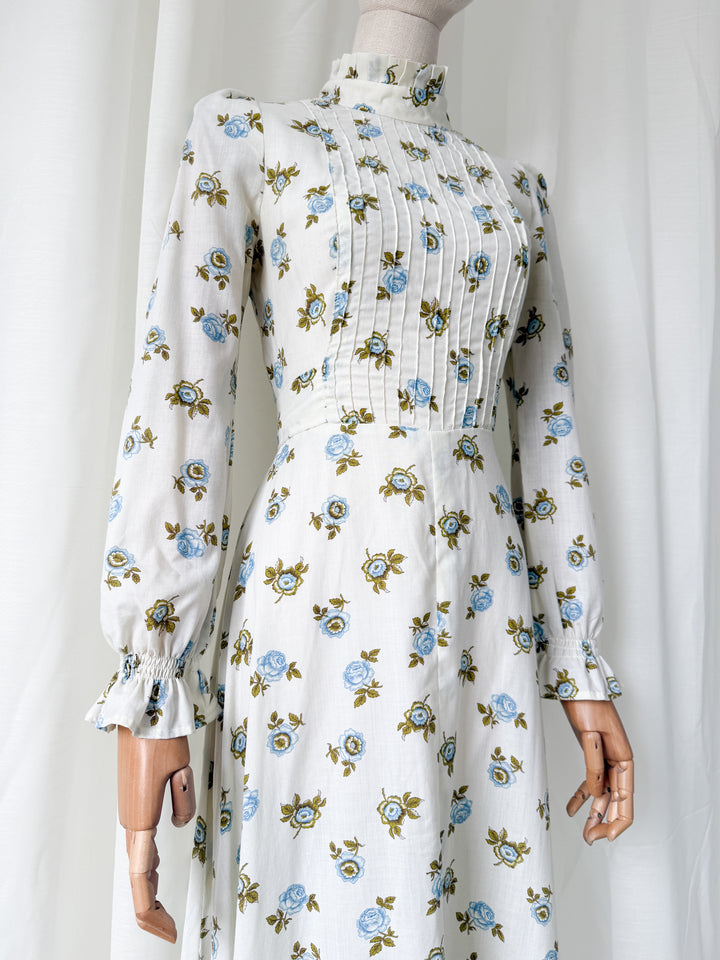 Sweet Rare 1970s Earlybird Floral Cotton Maxi Dress