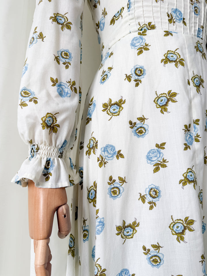 Sweet Rare 1970s Earlybird Floral Cotton Maxi Dress