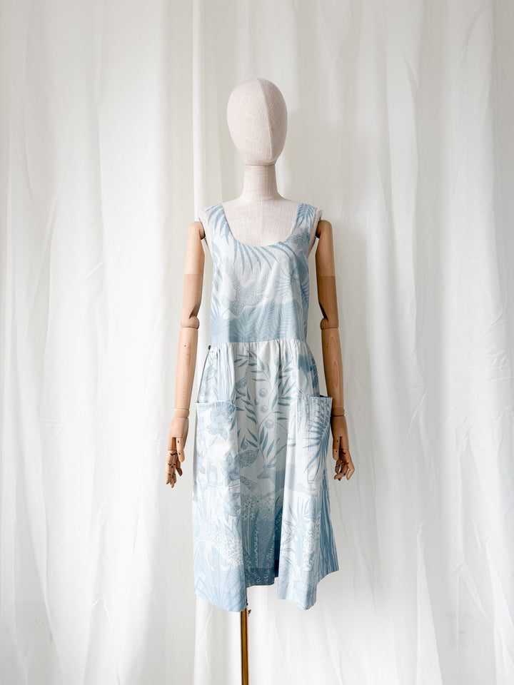 Pretty 1970s Clothkits Animal Print Cotton Wrap Sundress