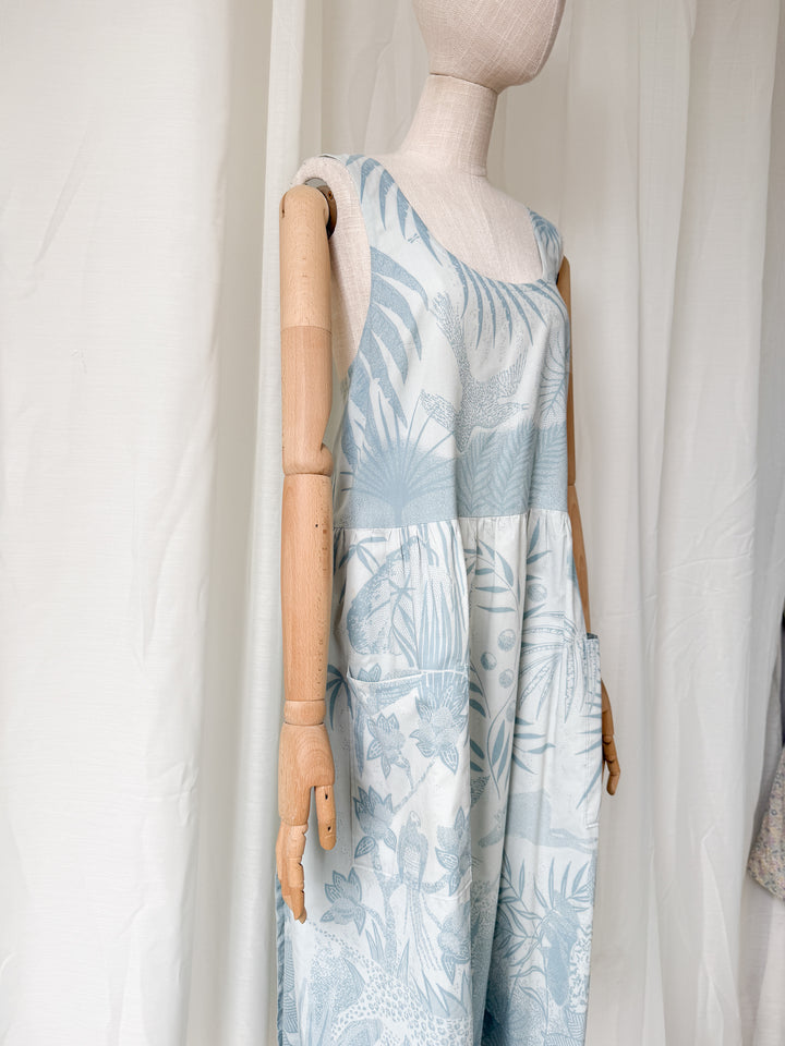 Pretty 1970s Clothkits Animal Print Cotton Wrap Sundress