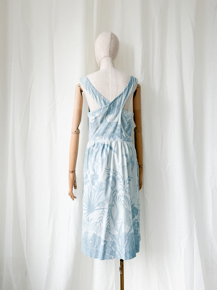 Pretty 1970s Clothkits Animal Print Cotton Wrap Sundress