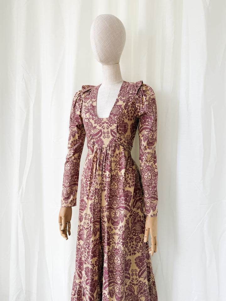 Divine Holy Grail Rare 1970s Dove Clothing Company Cotton Prairie Midaxi Dress