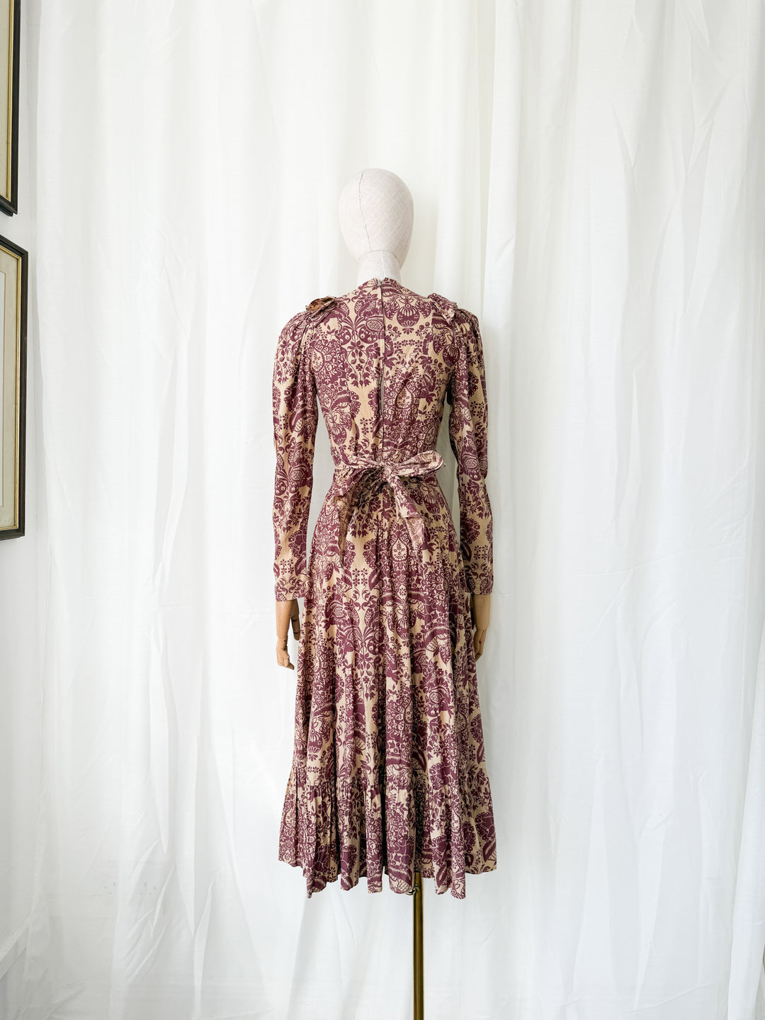 Divine Holy Grail Rare 1970s Dove Clothing Company Cotton Prairie Midaxi Dress