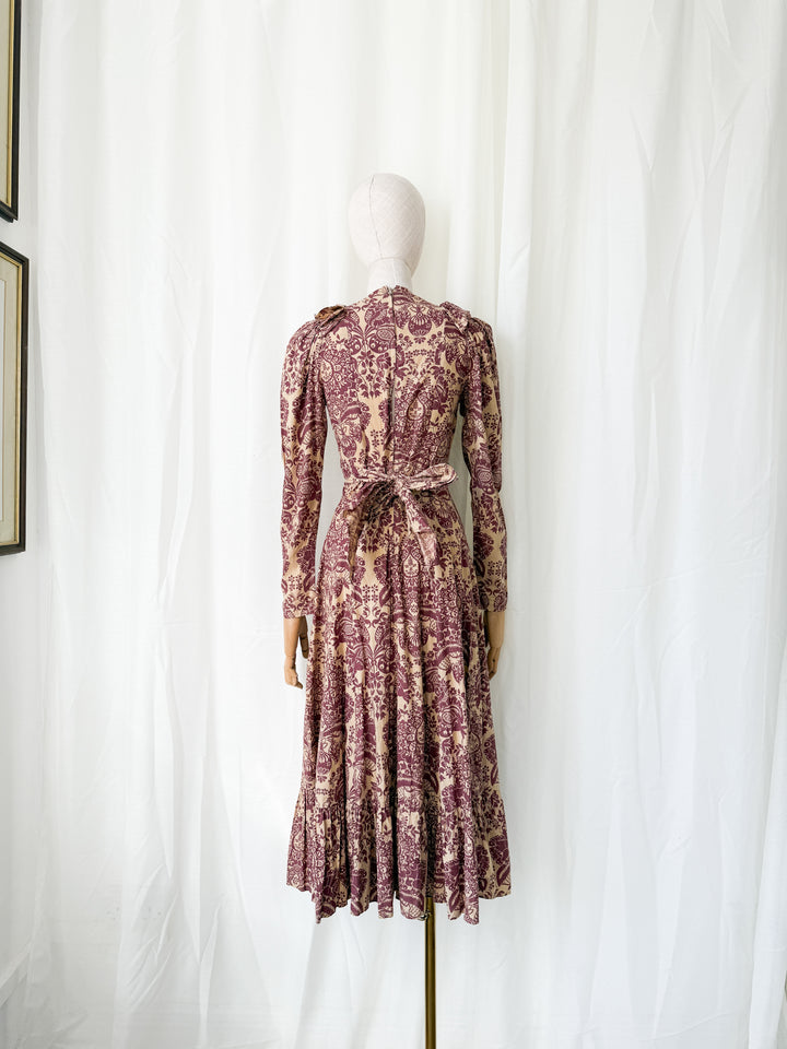 Divine Holy Grail Rare 1970s Dove Clothing Company Cotton Prairie Midaxi Dress