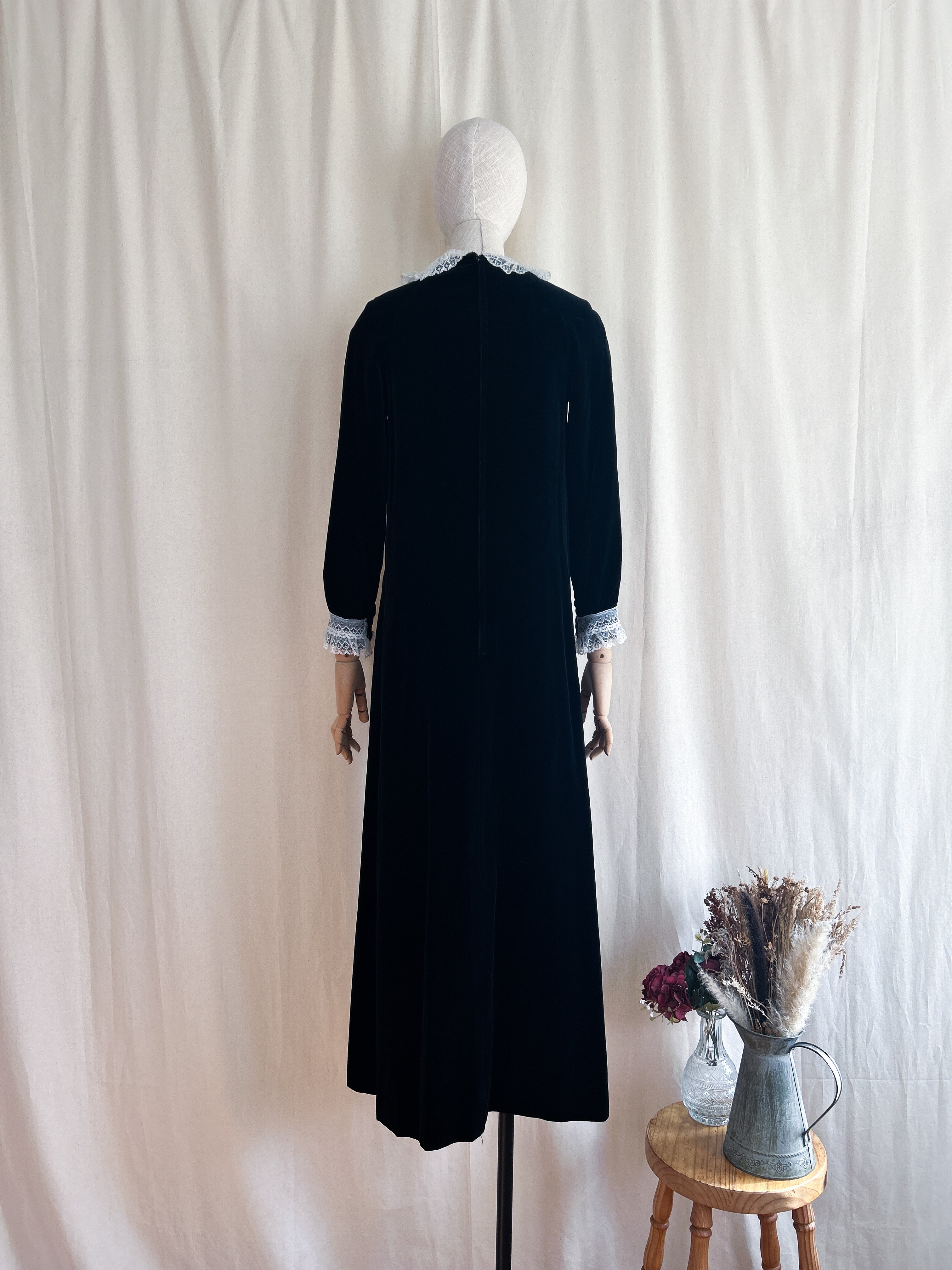 The Curse ~ insanely beautiful late 60s cotton velvet maxi dress