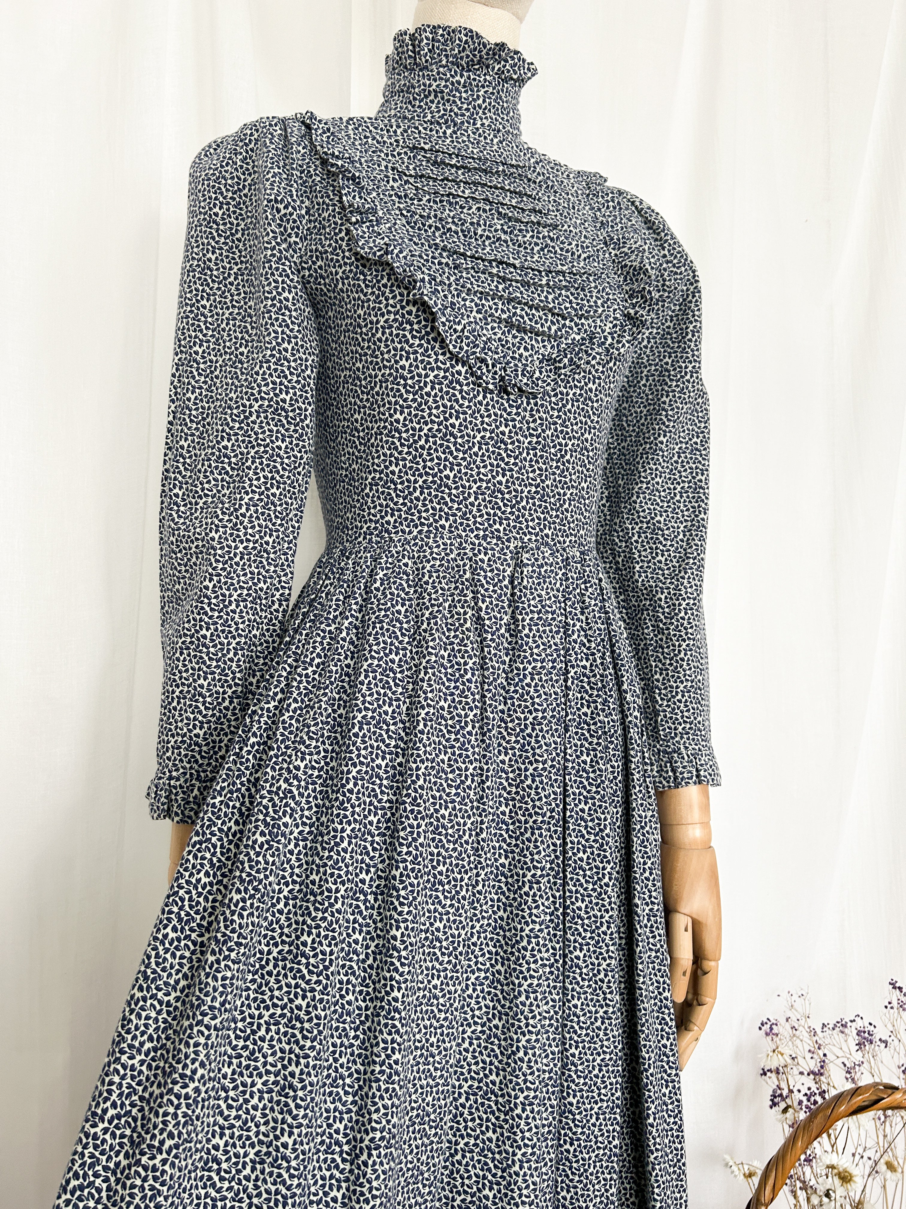 The Iris ~ RARE LAURA ASHLEY MADE IN WALES COTTON PRAIRIE DRESS