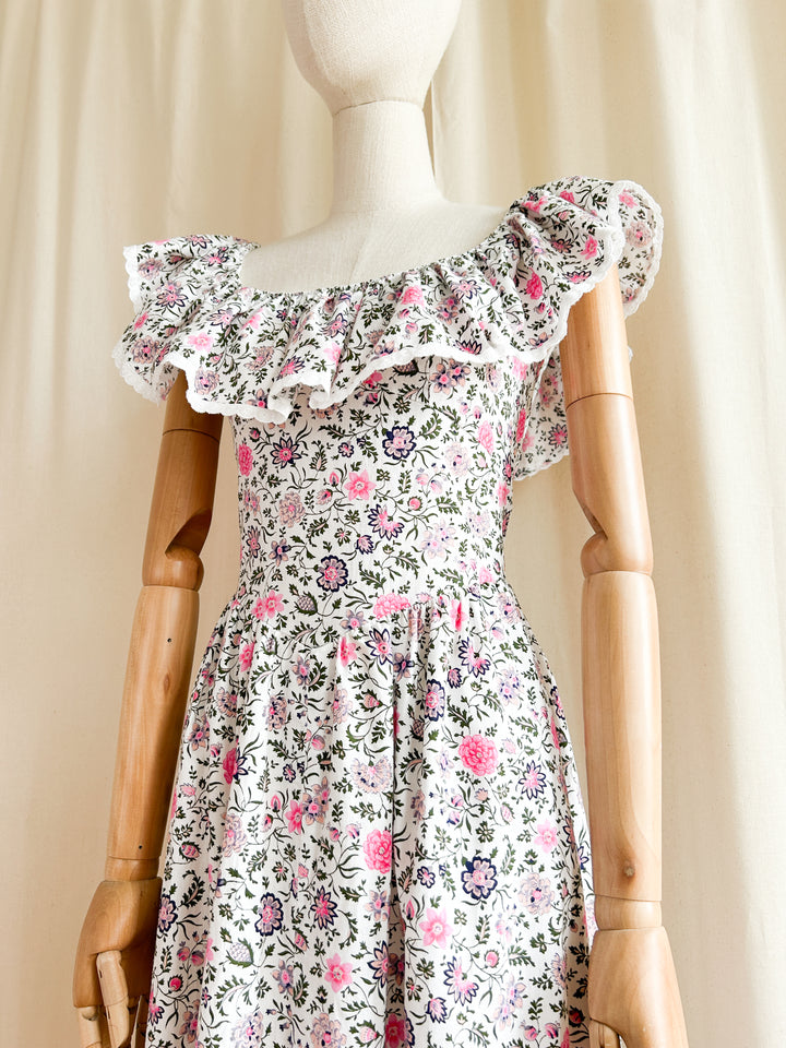 Lorie ~ Iconic Romantic Cotton Floral 70s Dream Prairie Dress