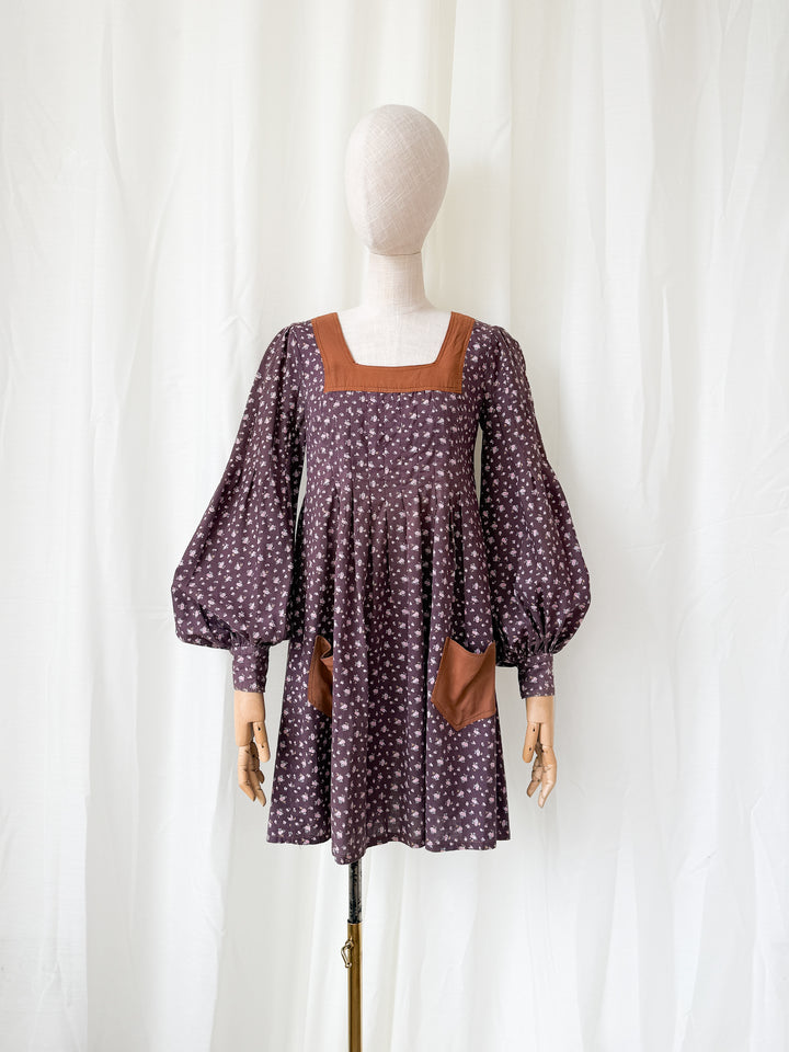 Incredible Rare 1970s Jeff Banks Cotton Smock Mini Dress