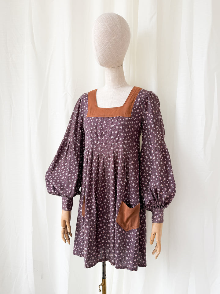 Incredible Rare 1970s Jeff Banks Cotton Smock Mini Dress