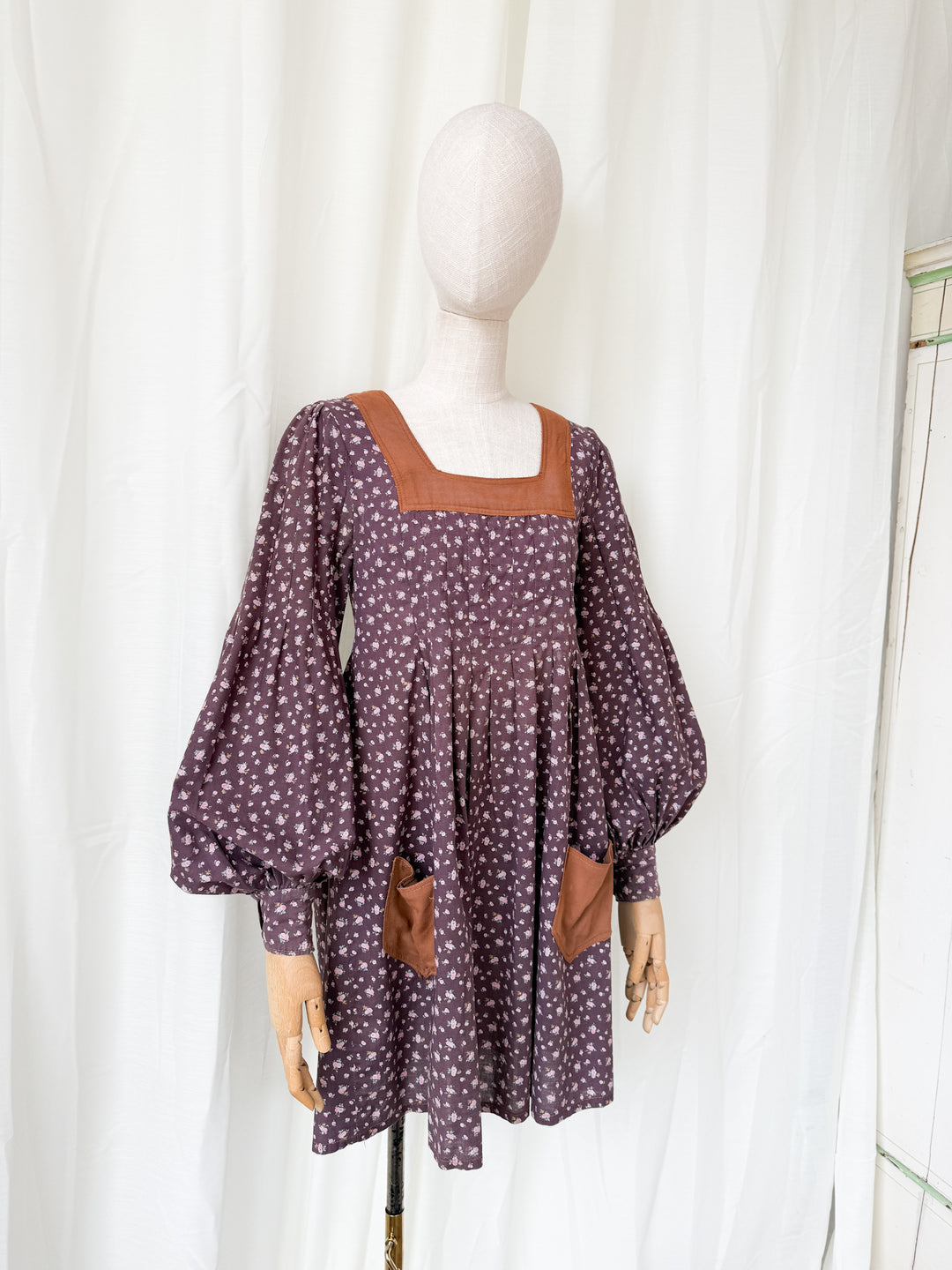 Incredible Rare 1970s Jeff Banks Cotton Smock Mini Dress