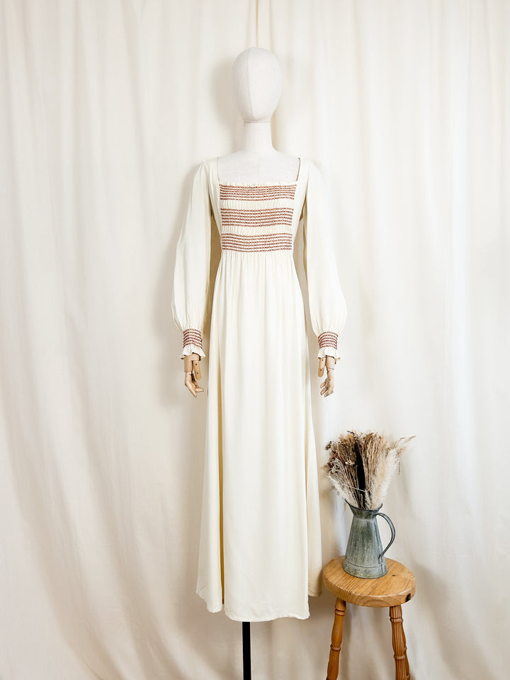 The Lille ~ dreamy rare 70s crepe maxi dress by Zanie