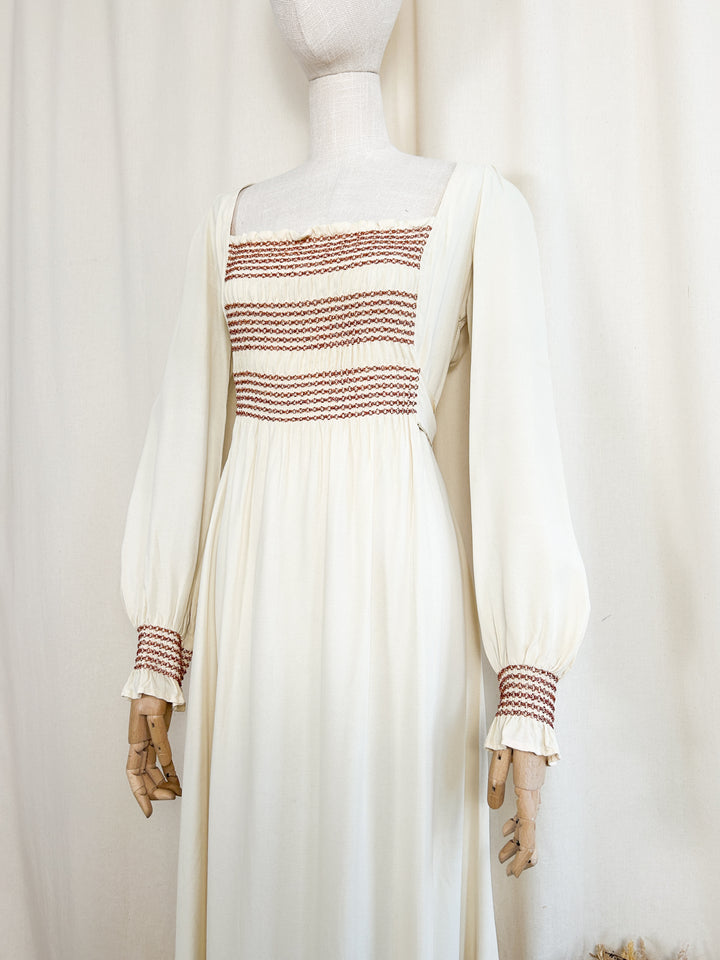 The Lille ~ dreamy rare 70s crepe maxi dress by Zanie