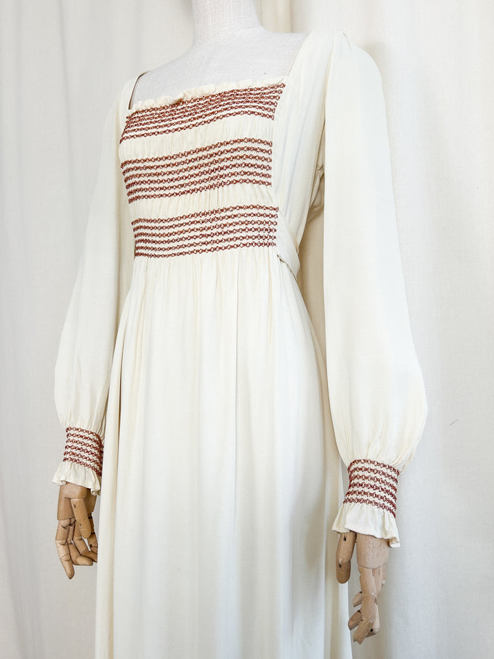 The Lille ~ dreamy rare 70s crepe maxi dress by Zanie