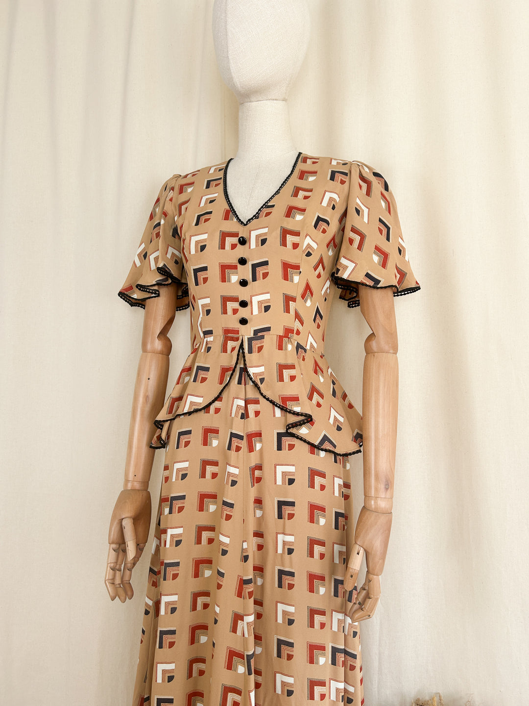 The Deco ~ rare 70s does 30s Veronica at Rembrandt maxi dress