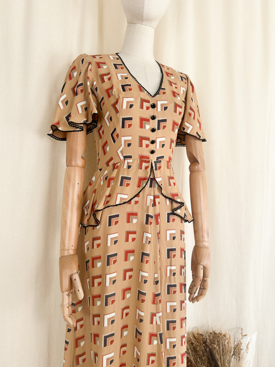 The Deco ~ rare 70s does 30s Veronica at Rembrandt maxi dress