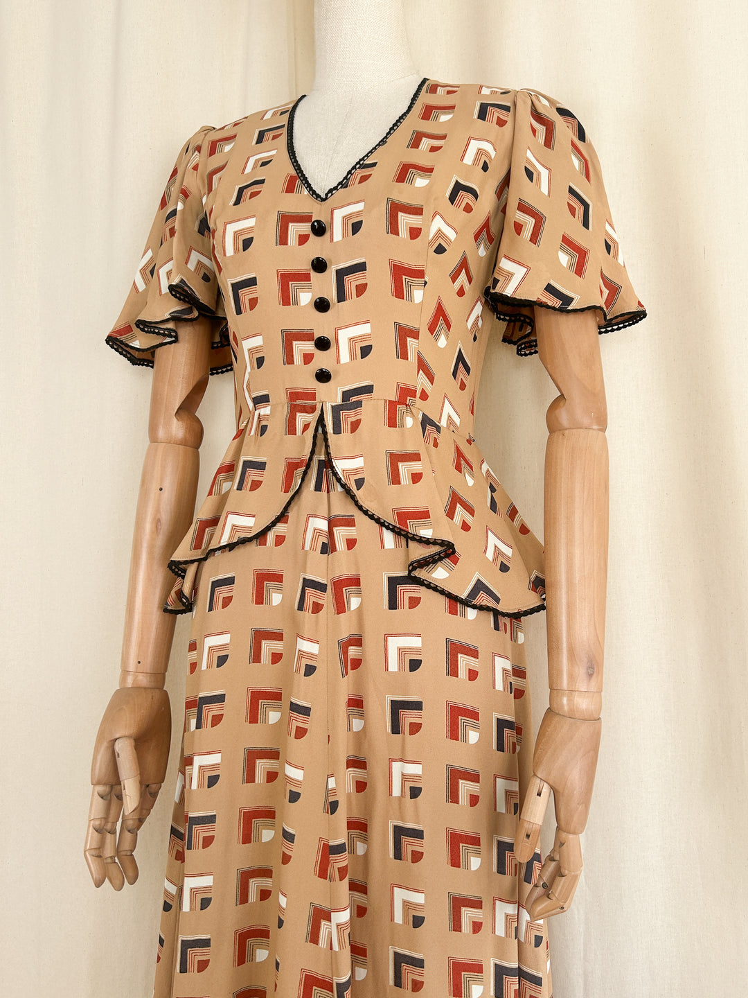 The Deco ~ rare 70s does 30s Veronica at Rembrandt maxi dress