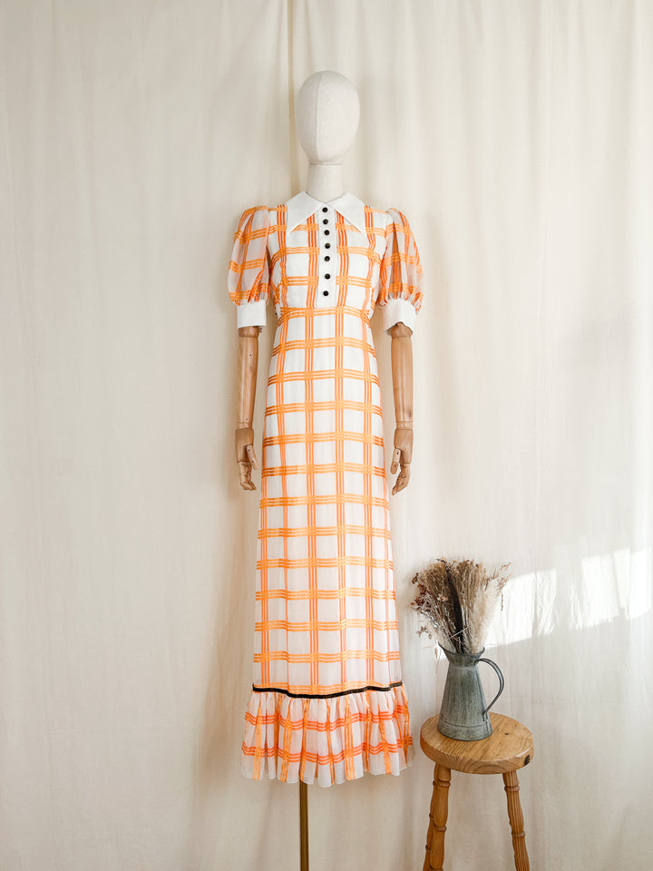 The Clementine ~ adorable chiffon 70s maxi dress