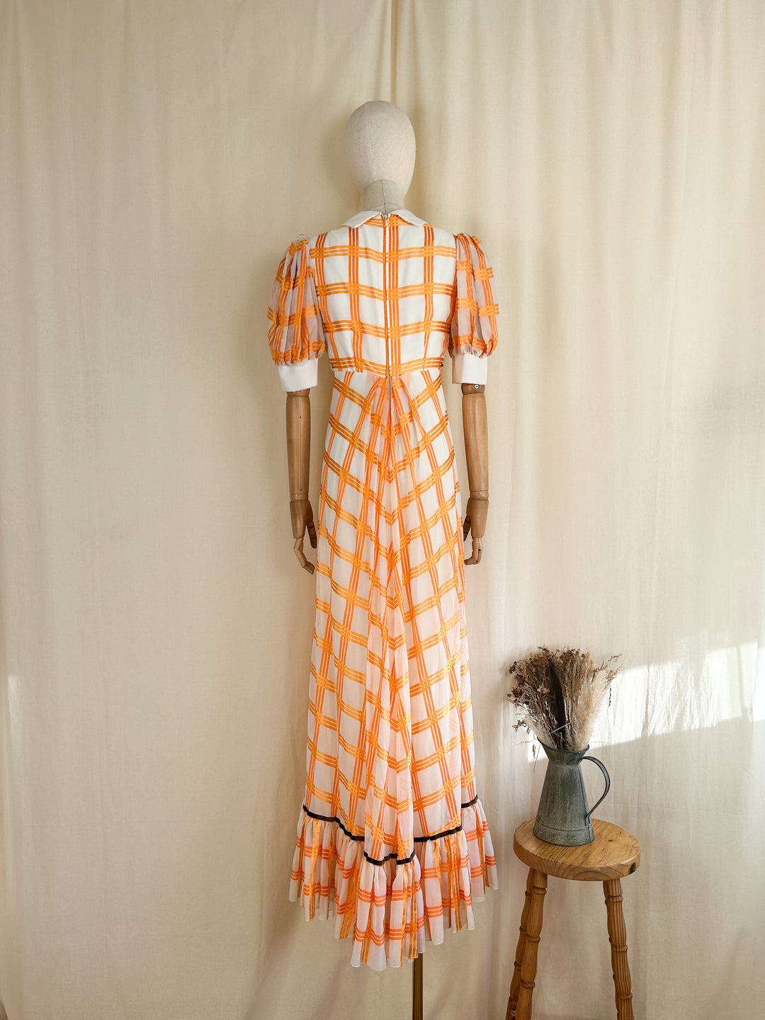 The Clementine ~ adorable chiffon 70s maxi dress