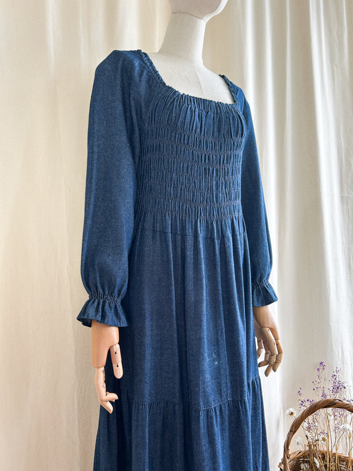 The Aliki ~ gorgeous handmade shirred denim dress