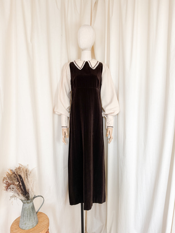 Divine Rare 1970s Marion Donaldson Velvet Maxi Dress