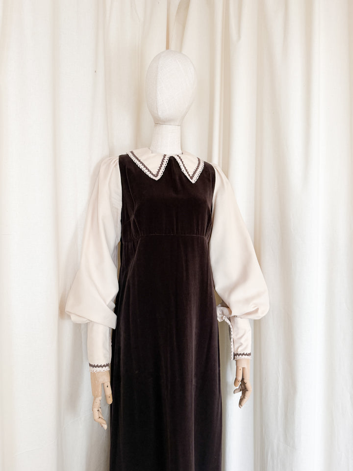 Divine Rare 1970s Marion Donaldson Velvet Maxi Dress